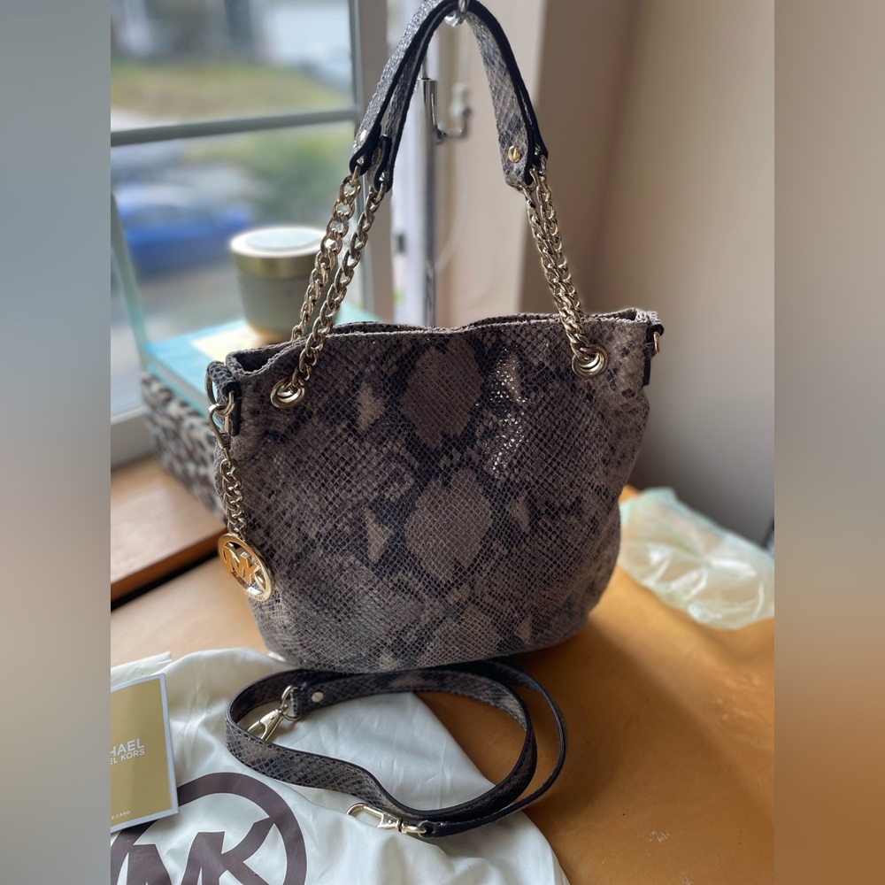 Michael Kors Fulton Shoulder Tote In Python Embos… - image 7